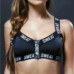 Sweat Crew Front Zipper Sports Bra